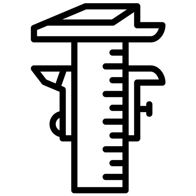Ilustração de ícone de vetor de caliper do conjunto de ícones de física