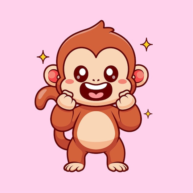 Macaco Sorrindo, Ícone De Desenho Animado Sobre Fundo Branco. Design  Colorido. Royalty Free SVG, Cliparts, Vetores, e Ilustrações Stock. Image  75567728