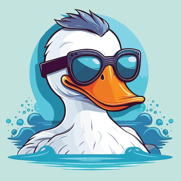 Ilustração de ícone de vetor de desenho de verão de pato legal conceito de ícone de feriado animal isolado