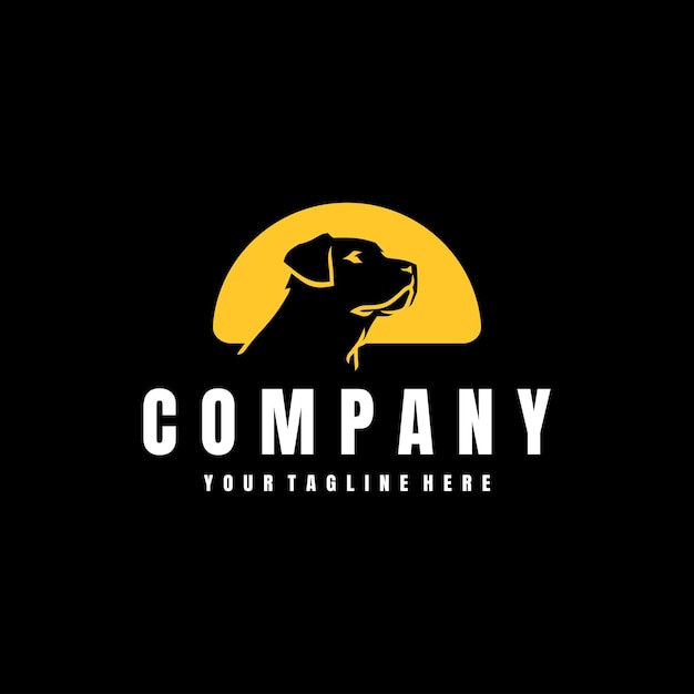 Ilustração de ícone de vetor de logotipo de cachorro Vetor Premium