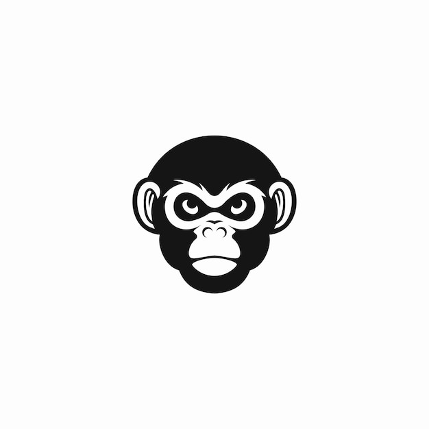 Ilustração de ícone de vetor de logotipo de cara de macaco