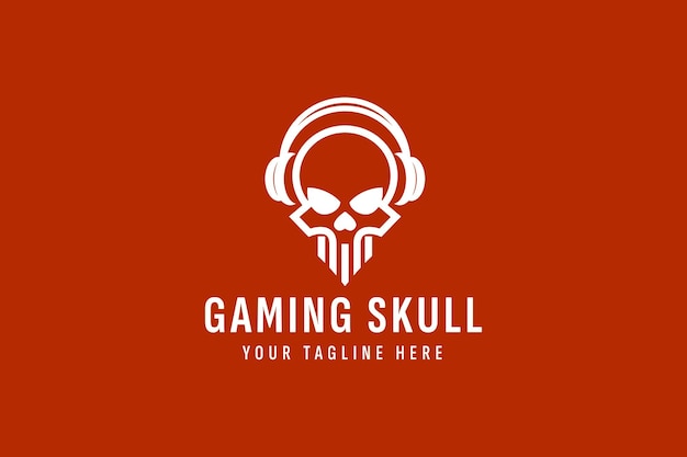 ilustração de ícone de vetor de logotipo de crânio de jogo