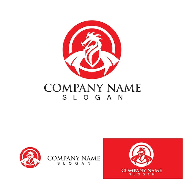 Ilustração de ícone de vetor de logotipo de dragão