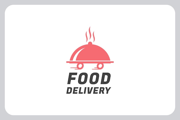 Ilustração de ícone de vetor de logotipo de entrega rápida de comida rápida de prato moderno