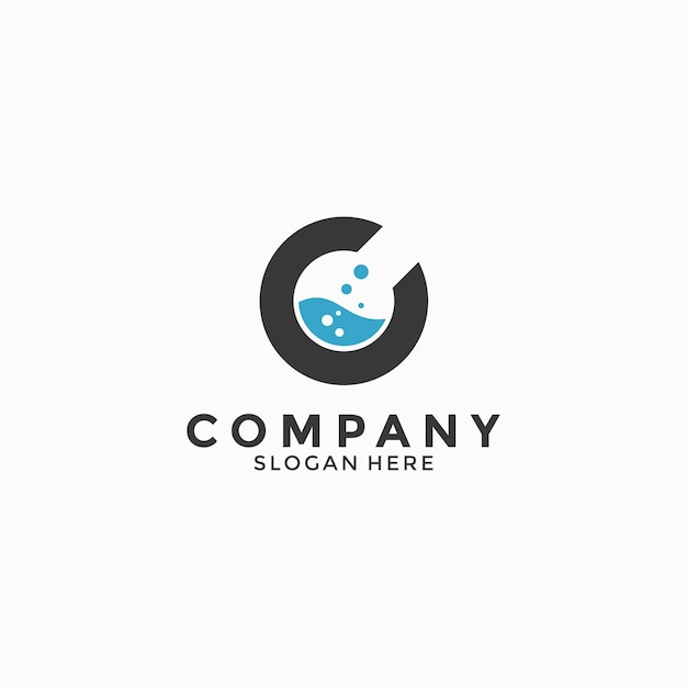 ilustração de ícone de vetor de logotipo de laboratório de letra c