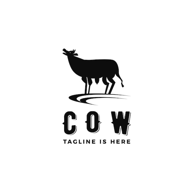 Ilustração de ícone de vetor de logotipo de vaca