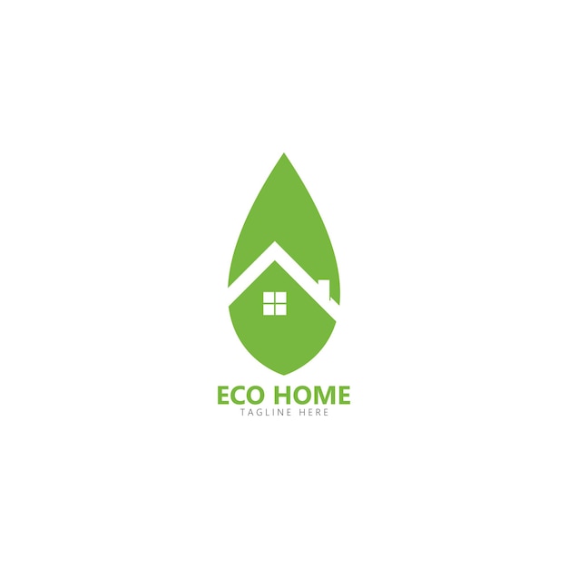 Ilustração de ícone de vetor de logotipo ecológico para casa