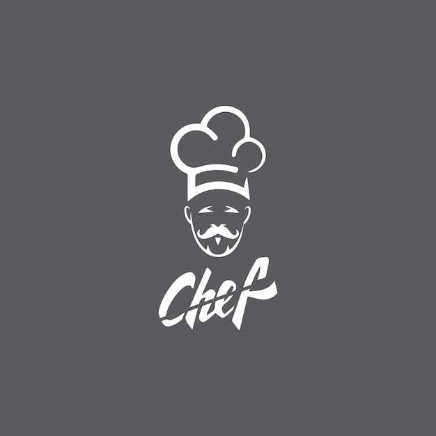 Vetor ilustração de ícone de vetor de modelo de logotipo de chef de chapéu