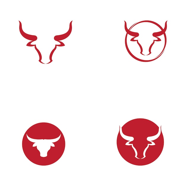 Ilustração de ícone de vetor de modelo de logotipo de chifre de vaca