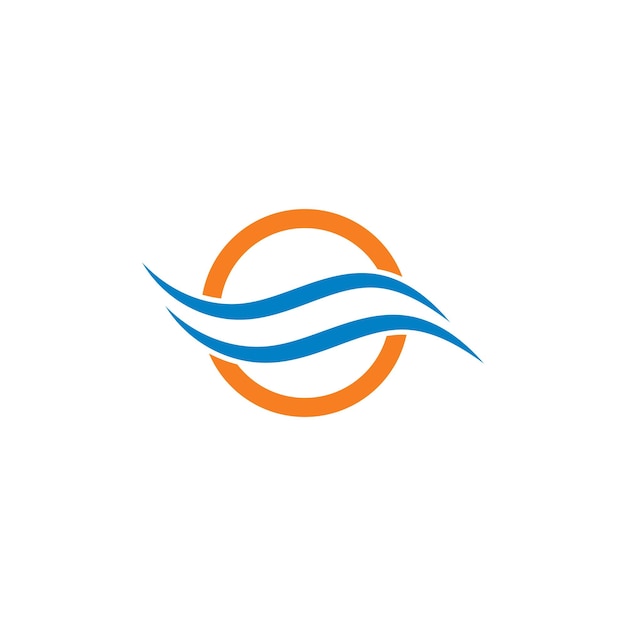 Ilustração de ícone de vetor de modelo de logotipo de onda de água