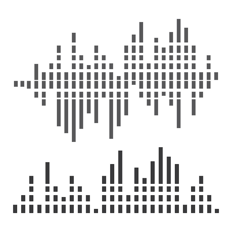 Vetor ilustração de ícone de vetor de ondas sonoras de música de tecnologia de áudio