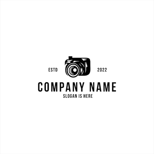 Ilustração de ícone de vetor retrô vintage de logotipo de câmera fotográfica