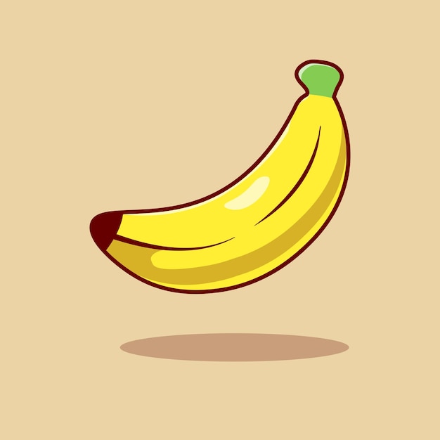 Ilustração de ícone dos desenhos animados de frutas de banana fresca conceito exclusivo de frutas