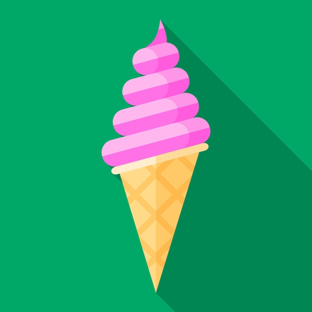 Ilustração de ícone plana de sorvete