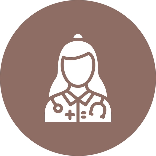 Vetor ilustração de ícone vetorial de cirurgiã feminina do conjunto de ícones de medicina