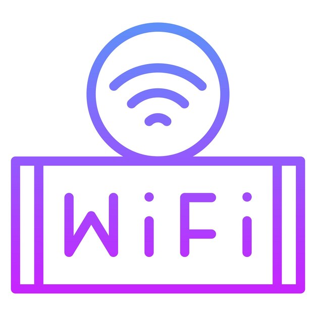 Vetor ilustração de ícone vetorial de conexão wi-fi do conjunto de ícones de gerenciamento de hotéis