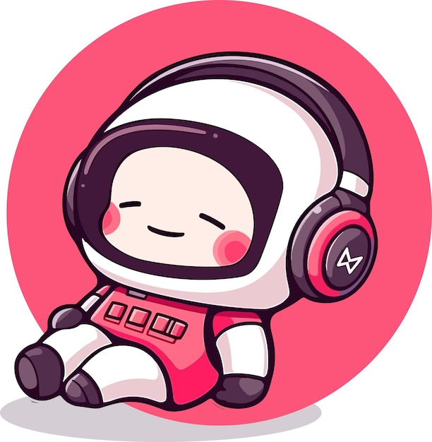 Ilustração de ícone vetorial de desenho animado de astronauta bonito
