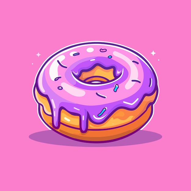 Vetor ilustração de ícone vetorial de donut de desenho animado clip art design de donut