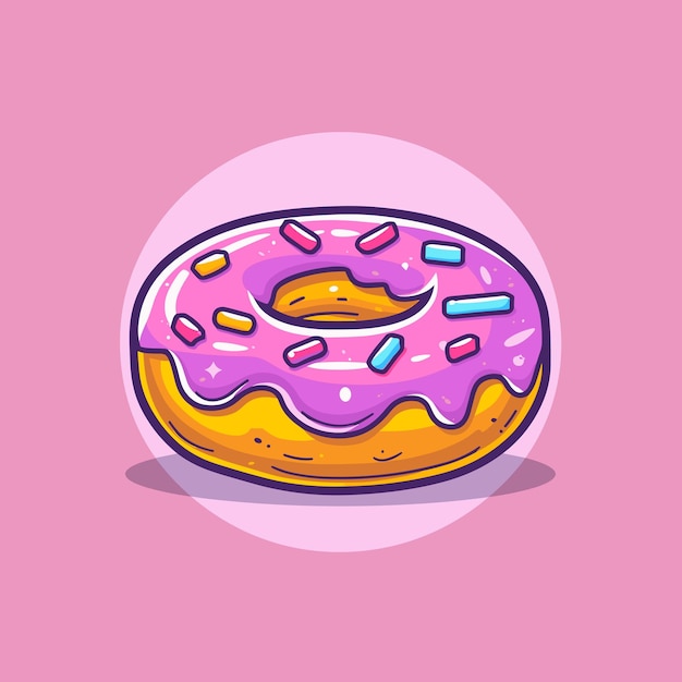 Ilustração de ícone vetorial de donut de desenho animado clip art design de donut