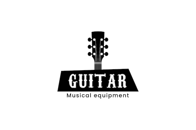 Ilustração de ícone vetorial do logotipo da guitarra