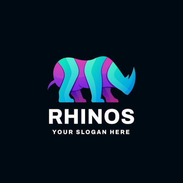 Vetor ilustração de ícone vetorial do logotipo rhino gradient