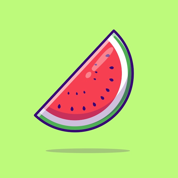 Vetor ilustração de ícone vetorial dos desenhos animados de frutas melancia comida natureza ícone conceito isolado vetor premium