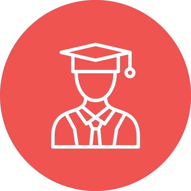 Ilustração de ícone vetorial masculino de pós-graduação de Learning ionset