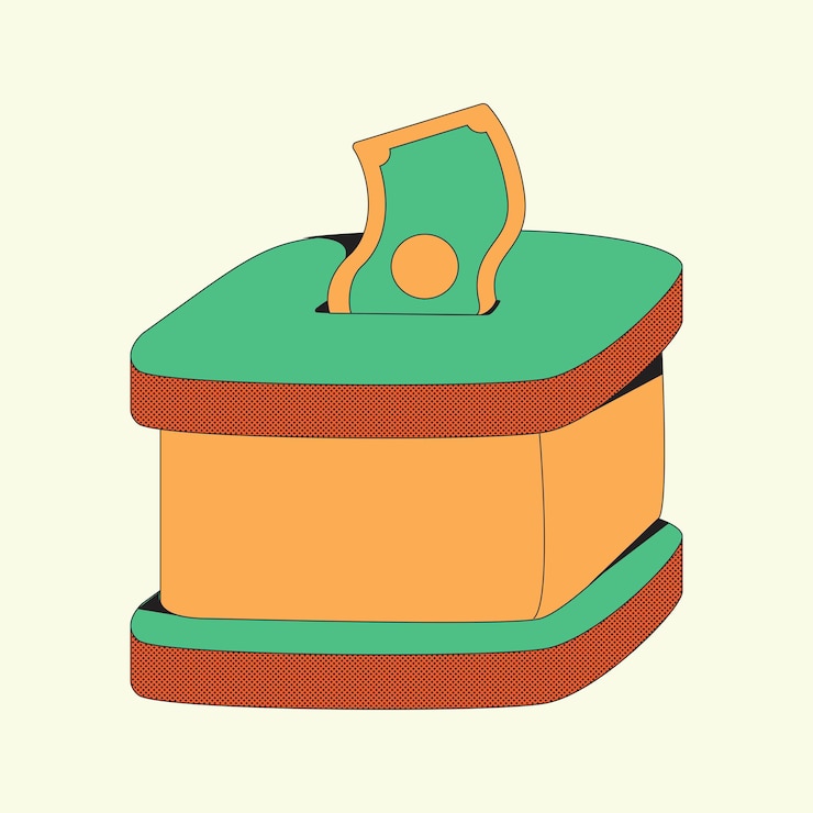 Vetor ilustração de ícones de desenhos animados de kotak infaq