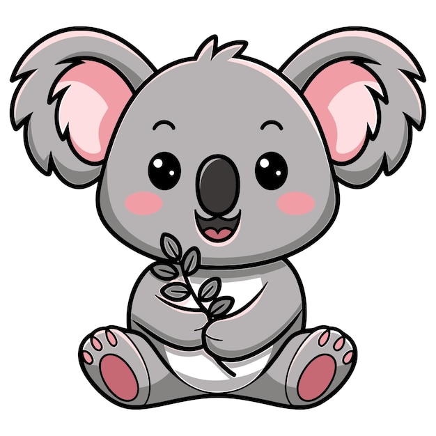Ilustração de ícones vetoriais de desenhos animados de Koala