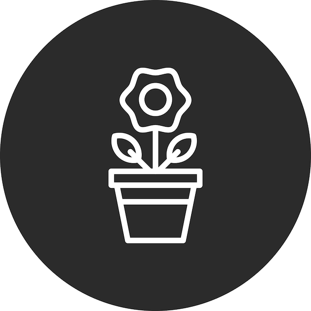 Vetor ilustração de ícones vetoriais de vasos de flores grandes do icones de primavera