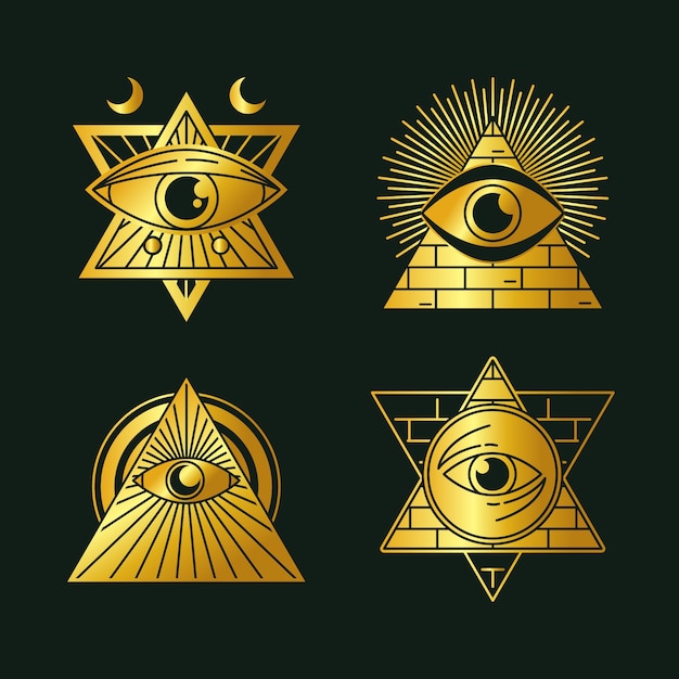 Ilustração de illuminati desenhada de mão