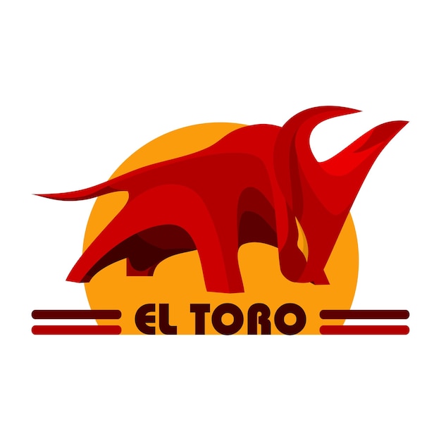 Ilustração de imagem de logotipo abstrato de touro