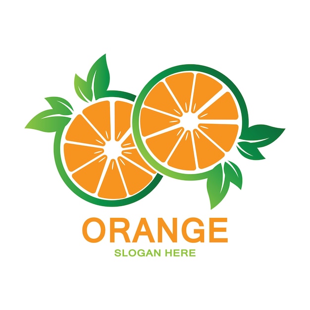 Vetor ilustração de inspiração de planta de vetor de ícone de logotipo de fruta laranja