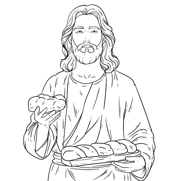 Vetor ilustração de jesus desenhada à mão