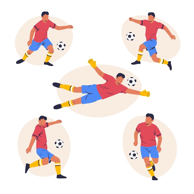 Ilustração de jogadores de futebol