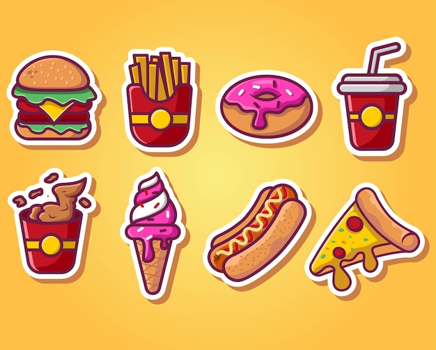 Ilustração de junk food