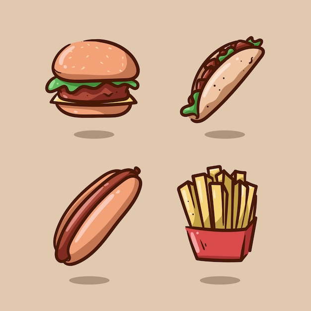 Ilustração de junkfood