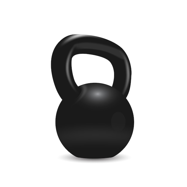 Ilustração de kettlebell preto em fundo branco