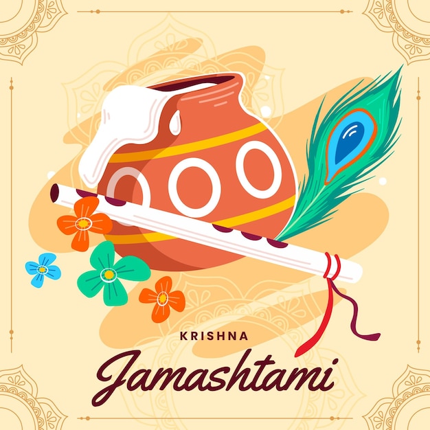 Ilustração de krishna janmashtami