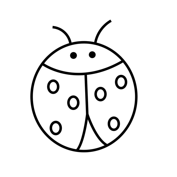 Vetor ilustração de ladybug vector em estilo doodle