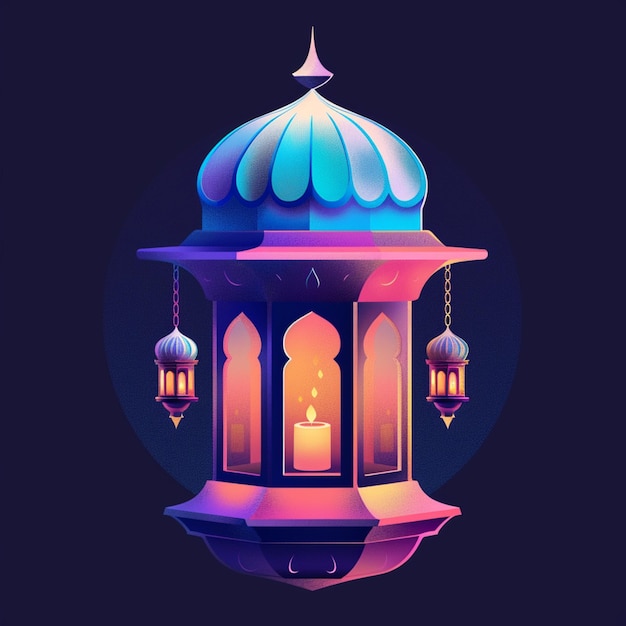 Ilustração de lanterna muçulmana ramadan