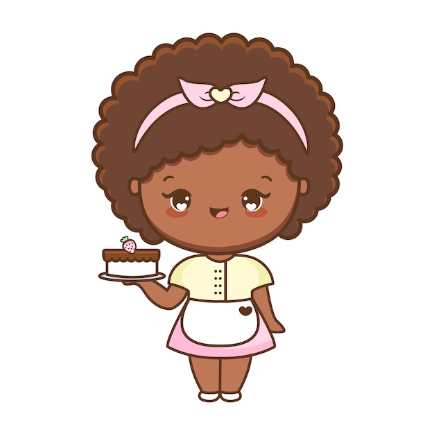 Ilustração de linda garota dos desenhos animados Vetor Premium