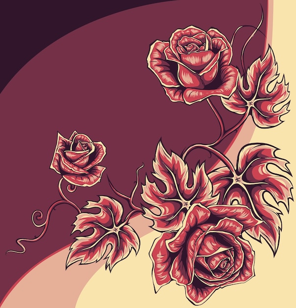 Vetor ilustração de lindas rosas isoladas em branco