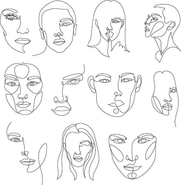 Ilustração de lineart de vetor de cabeça de mulher desenho de estilo de linha de mulher logo minimalista de arte de linha de mulher