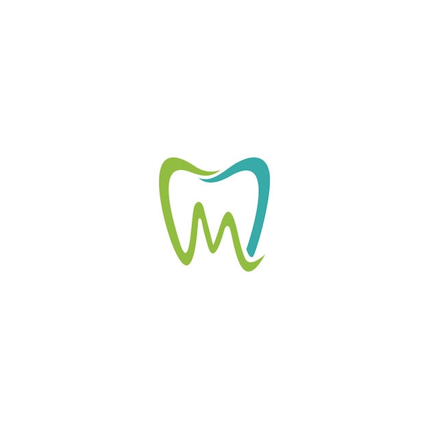 Vetor ilustração de linha de ícone de vetor de logotipo de dente cm