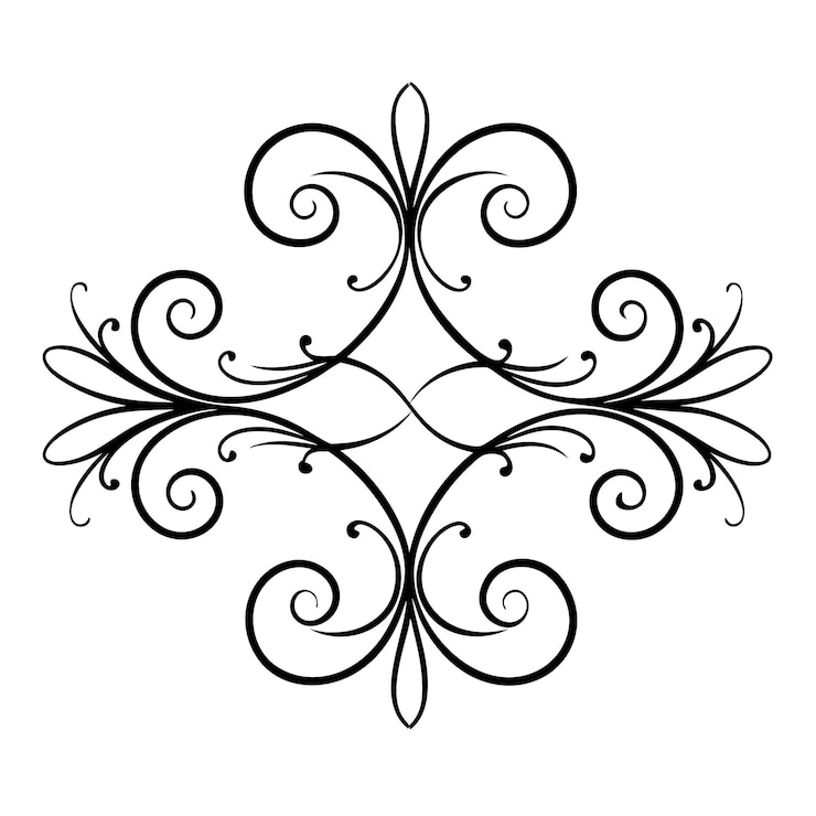 Vetor ilustração de linha de ornamentação giratória vintage