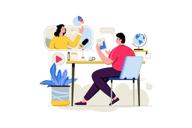 ilustração de linha plana em vetor de arte de personagem de gerenciamento de negócios