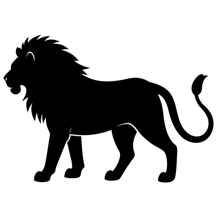 Vetor ilustração de linha vetorial de leões carnívoros