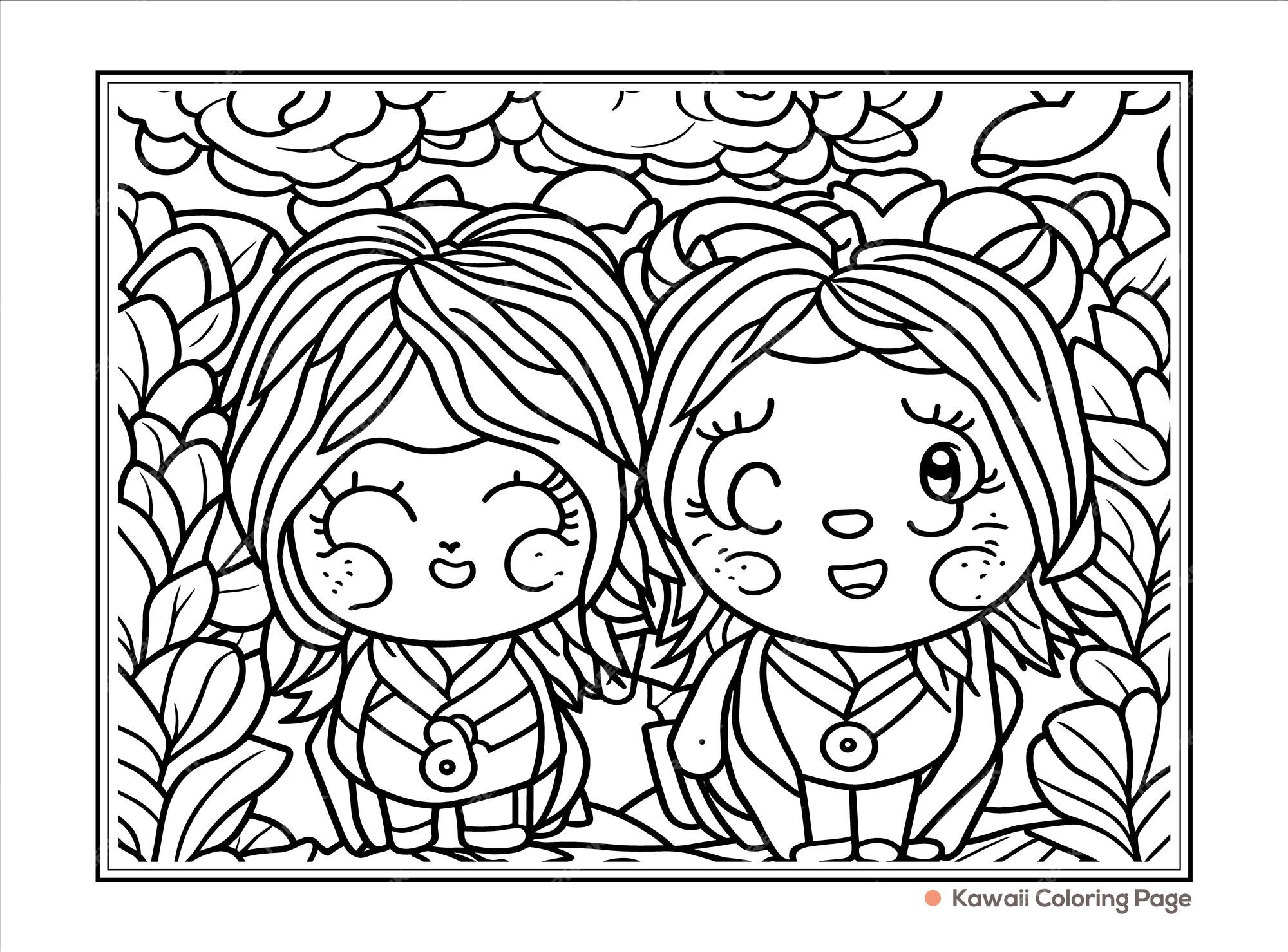 bff desenhos para colorir kawaii