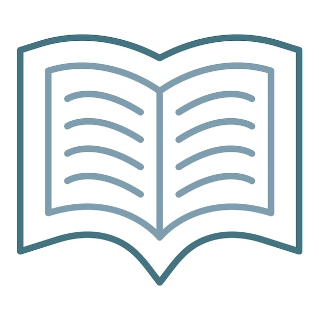 Ilustração de livro plano aberto